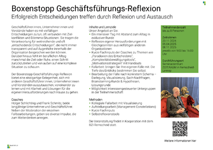 Flyer Geschftsfhrungsreflexion herunterladen