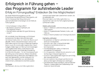 Flyer Erfolgreich in Fhrung gehen herunterladen