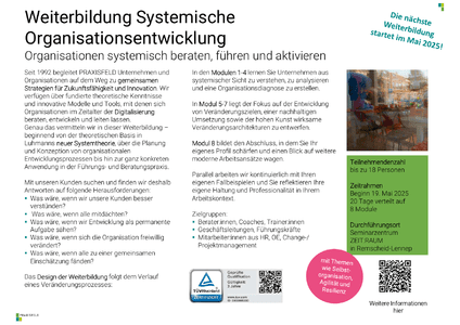 Flyer Weiterbildung systemische Organisationsentwicklung herunterladen