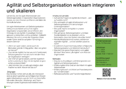 Flyer Agilitt und Selbstorganisation herunterladen